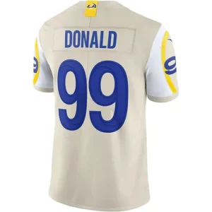 LA.Rams #99 Aaron Donald Bone Vapor Limited Jersey Stitched American Football Je