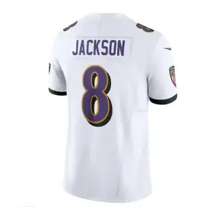 B.Ravens #8 Lamar Jackson White Vapor F.U.S.E. Limited Jersey Stitched American