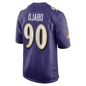 B.Ravens #90 David Ojabo Purple 2022 Draft Pick Player Game Jersey Stitched Amer