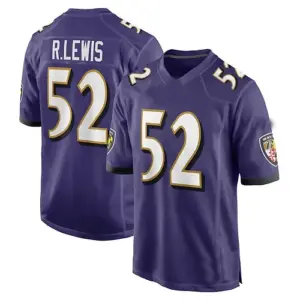 B.Ravens #52 Ray Lewis Purple Retired Player Game Jersey Stitched American Footb