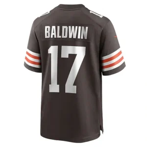 C.Browns #17 Daylen Baldwin Brown Game Player Jersey Stitched American Football