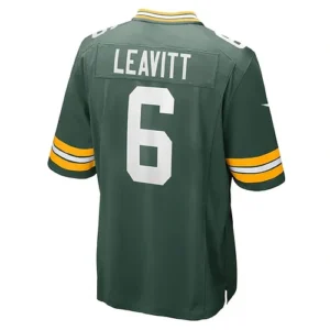 GB.Packers #6 Dallin Leavitt Green Game Player Jersey Stitched American Football