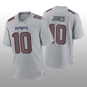 NE.Patriots #10 Mac Jones Gray Atmosphere Fashion Game Jersey Stitched American