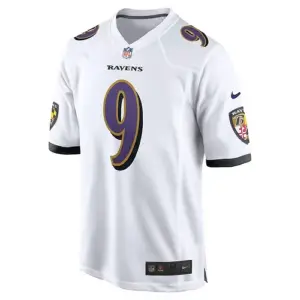 Men's Baltimore_Ravens Justin Tucker White Game Jersey