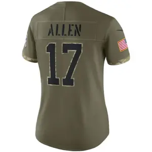 B.Bills #17 Josh Allen Olive 2022 Salute To Service Limited Jersey American Stit