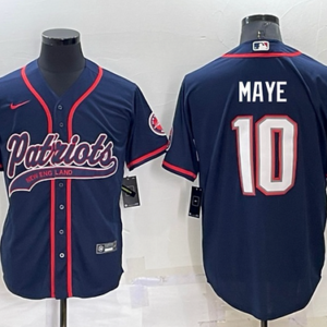 NE.Patriots #10 Drake Maye Baseball Jersey