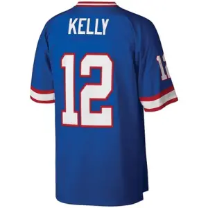 B.Bills #12 Jim Kelly Mitchell & Ness Royal 1990 Legacy Replica Jersey Football