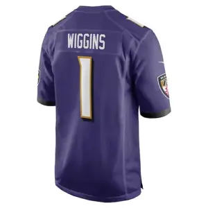 B.Ravens #1 Nate Wiggins 2024 Draft First Round Pick Player Game Jersey - Purple