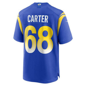 LA.Rams #68 T.J. Carter Royal Game Player Jersey Stitched American Football Jers