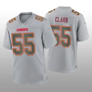 KC.Chiefs #55 Frank Clark Gray Atmosphere Game Jersey Stitched American Football