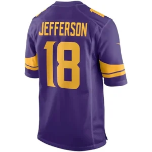 MN.Vikings #18 Justin Jefferson Purple Alternate Game Jersey Stitched American F