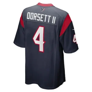 H.Texans #4 Phillip Dorsett II Navy Game Jersey Stitched American Football Jerse