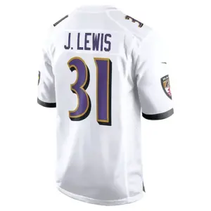 B.Ravens #31 Jamal Lewis White Retired Player Game Jersey Stitched American Foot