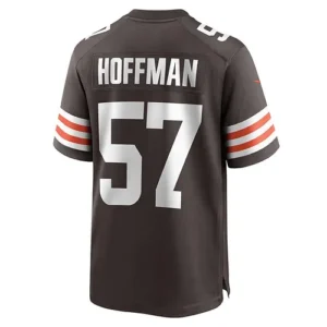 C.Browns #57 Brock Hoffman Brown Game Player Jersey Stitched American Football J