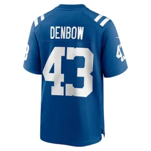 IN.Colts #43 Trevor Denbow Royal Game Player Jersey Stitched American Football J