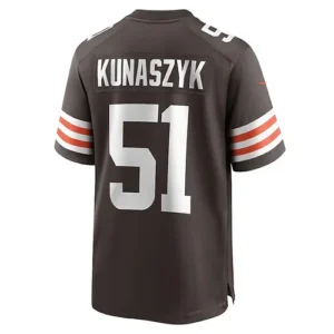 C.Browns #51 Jordan Kunaszyk Brown Game Player Jersey Stitched American Football