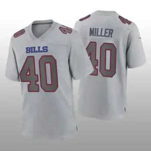 B.Bills #40 Von Miller Gray Atmosphere Game Jersey Football Stitched American Je