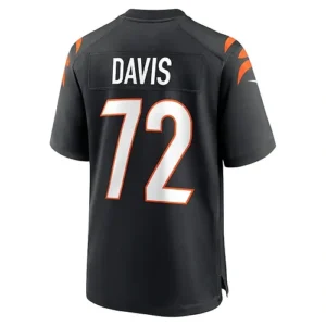 C.Bengals #72 Domenique Davis Black Game Player Jersey Stitched American Footbal