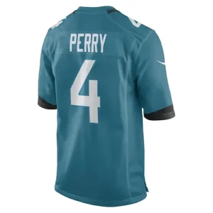 J.Jaguars #4 E.J. Perry Teal Game Player Jersey Stitched American Football Jerse