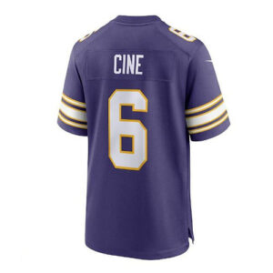 MN.Vikings #6 Lewis Cine Classic Player Game Jersey - Purple Stitched American F