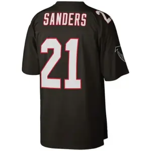 A.Falcons #21 Deion Sanders Mitchell & Ness Black Big & Tall 1992 Retired Player