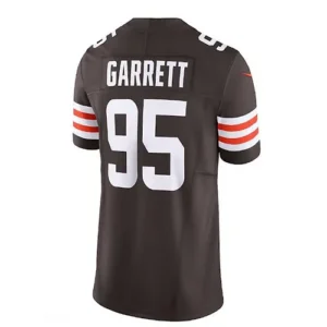 C.Browns #95 Myles Garrett Vapor F.U.S.E. Limited Jersey - Brown Stitched Americ