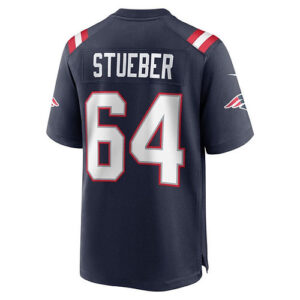 NE.Patriots #64 Andrew Stueber Navy Game Player Jersey Stitched American Footbal