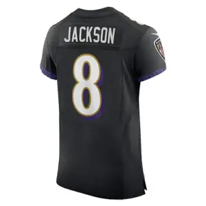 B.Ravens #8 Lamar Jackson Black Alternate Vapor Elite Player Jersey Stitched Ame