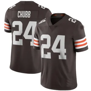 C.Browns #24 Nick Chubb Brown Vapor Limited Jersey Stitched American Football Je