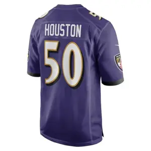 B.Ravens #50 Justin Houston Purple Game Jersey Stitched American Football Jersey