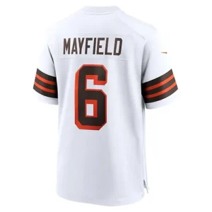 C.Browns #6 Baker Mayfield White 1946 Collection Alternate Game Jersey Stitched