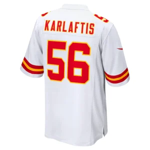 KC.Chiefs #56 George Karlaftis White Away Game Player Jersey Stitched American F