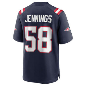 NE.Patriots #58 Anfernee Jennings Navy Team Game Jersey Stitched American Footba