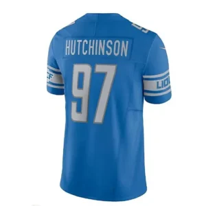 D.Lions #97 Aidan Hutchinson Vapor F.U.S.E. Limited Jersey - Blue Stitched Ameri