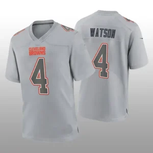 C.Browns #4 Deshaun Watson Gray Atmosphere Game Jersey Stitched American Footbal