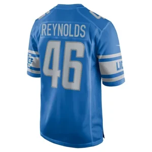 D.Lions #46 Craig Reynolds Blue Game Player Jersey Stitched American Football Je