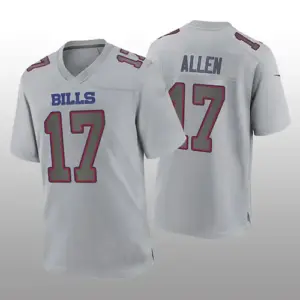 B.Bills #17 Josh Allen Gray Atmosphere Game Jersey Football Stitched American Je