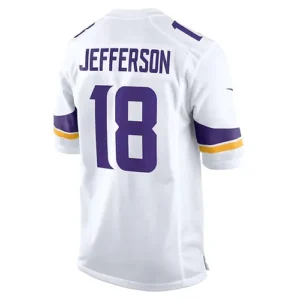 MN.Vikings #18 Justin Jefferson White Game Player Jersey Stitched American Footb