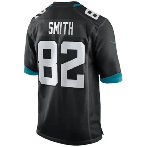 J.Jaguars #82 Jimmy Smith Black Game Retired Player Jersey Stitched American Foo