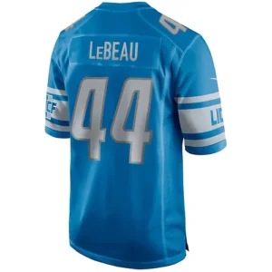 D.Lions #44 Dick LeBeau Blue Game Retired Player Jersey Stitched American Footb