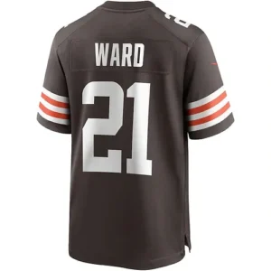 C.Browns #21 Denzel Ward Brown Game Player Jersey Stitched American Football Jer