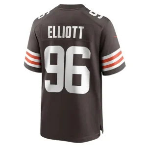 C.Browns #96 Jordan Elliott Brown Game Jersey Stitched American Football Jerseys