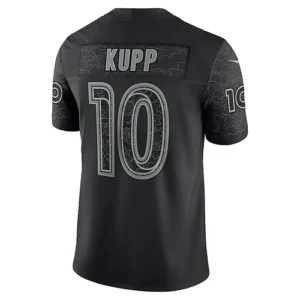 LA.Rams #10 Cooper Kupp Black RFLCTV Limited Jersey Stitched American Football J