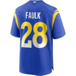 LA.Rams #28 Marshall Faulk Royal Game Retired Player Jersey Stitched American Fo