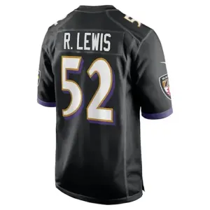 B.Ravens #52 Ray Lewis Black Retired Player Jersey Stitched American Football Je