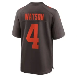 C.Browns #4 Deshaun Watson Brown Alternate Game Jersey Stitched American Footbal