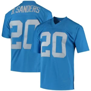 D.Lions #20 Barry Sanders Mitchell & Ness Blue 1994 Legacy Replica Jersey Stitch