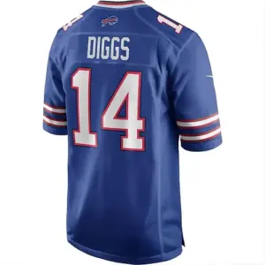 B.Bills #14 Stefon Diggs Royal Logo Game Player Jersey Stitched American Footbal