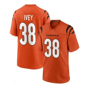 C.Bengals #38 DJ Ivey Game Jersey - Orange Stitched American Football Jerseys