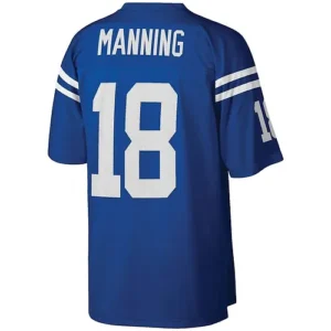 IN.Colts #18 Peyton Manning Mitchell & Ness Royal Legacy Replica Jersey Stitched